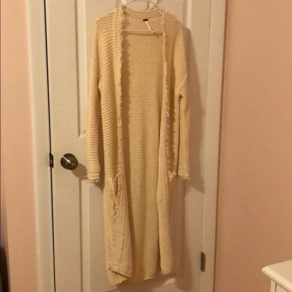 Free people long cotton cardigan
